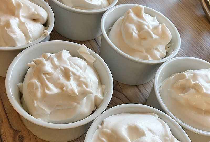 Rezept Proteinschnee Proteinfluff Eiweissfluff Proteinschaum lowcarb keto kalorienarm OHNE IMOs