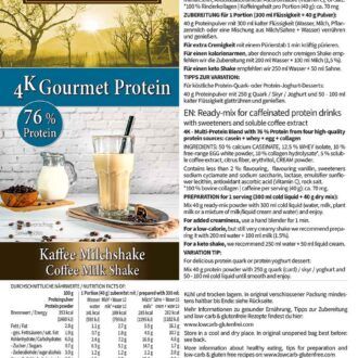 Protein KAFFEE MILCHSHAKE Mehrkomponenten Proteinshake Keto Proteinkaffee - Etikett