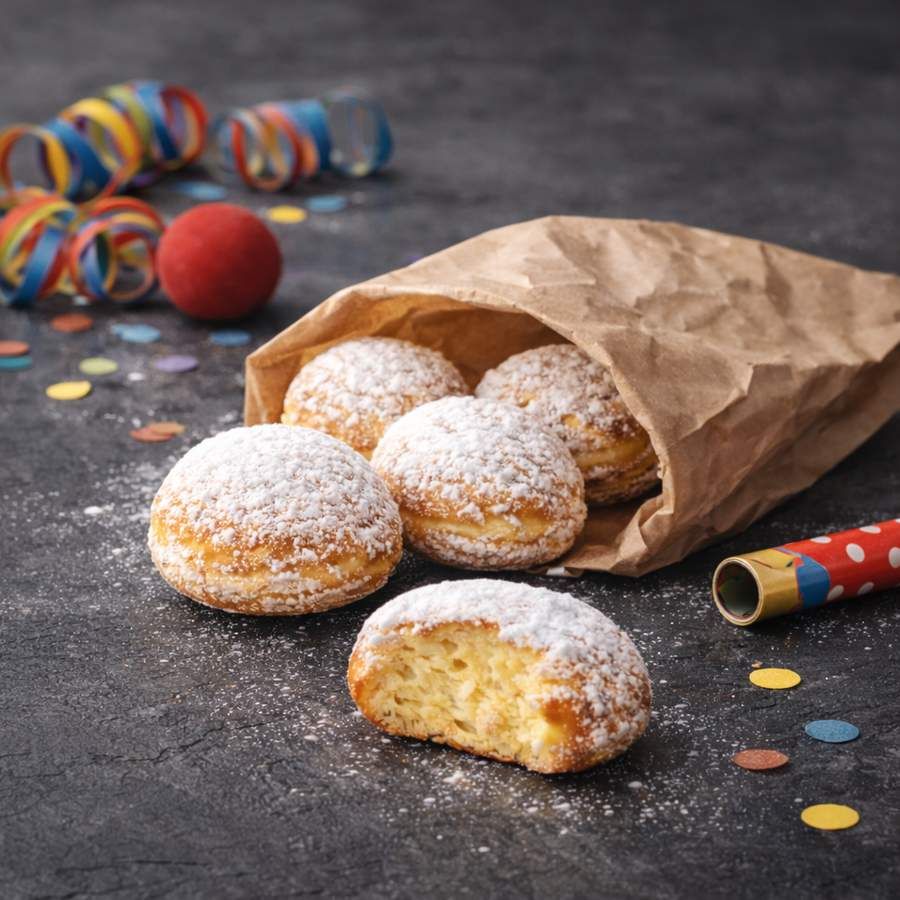 Mini-Berliner & Donuts Backmischung low carb glutenfrei Krapfen zuckerfrei zum Frittieren
