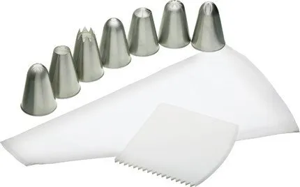 Kitchencraft Spritzbeutel-Set mit 7 Edelstahltüllen