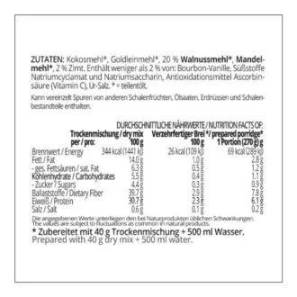 Frühstücksbrei low carb glutenfrei vegan WALNUSS-ZIMT 400 g