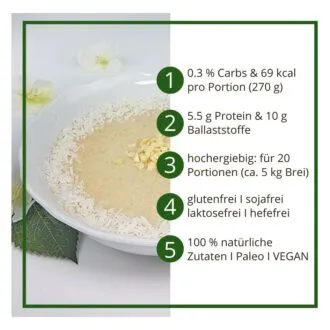 Frühstücksbrei low carb glutenfrei vegan PUR 400 g