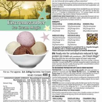 Eiscremezauber Eismischung Eispulver Eisbasis low-carb glutenfrei OHNE Zuckerzusatz