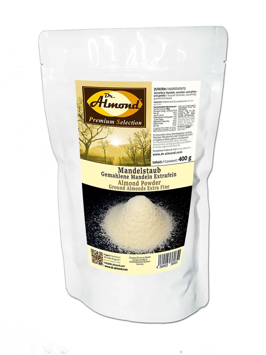 Mandelstaub extrafein low-carb backen glutenfreies Mehl Marzipan Mandelmilch Mandelmehl