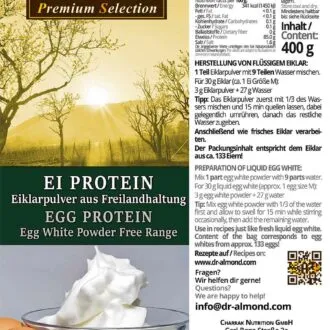 EI PROTEIN Eiklarpulver aus Freilandhaltung Aufschlagfähig, Geschmacksneutral, zum Backen und für Shakes