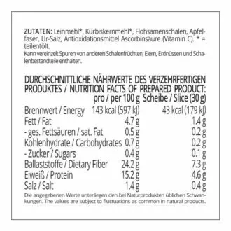 Schwarzbrot low-carb keto glutenfrei paleo VEGAN Eiweissbrot Backmischung ALLERGENFREI
