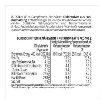 MOHNFIX – Low Carb Mohnfüllung für Kuchen und Desserts – glutenfrei, sojafrei, zuckerfrei, kalorienreduziert