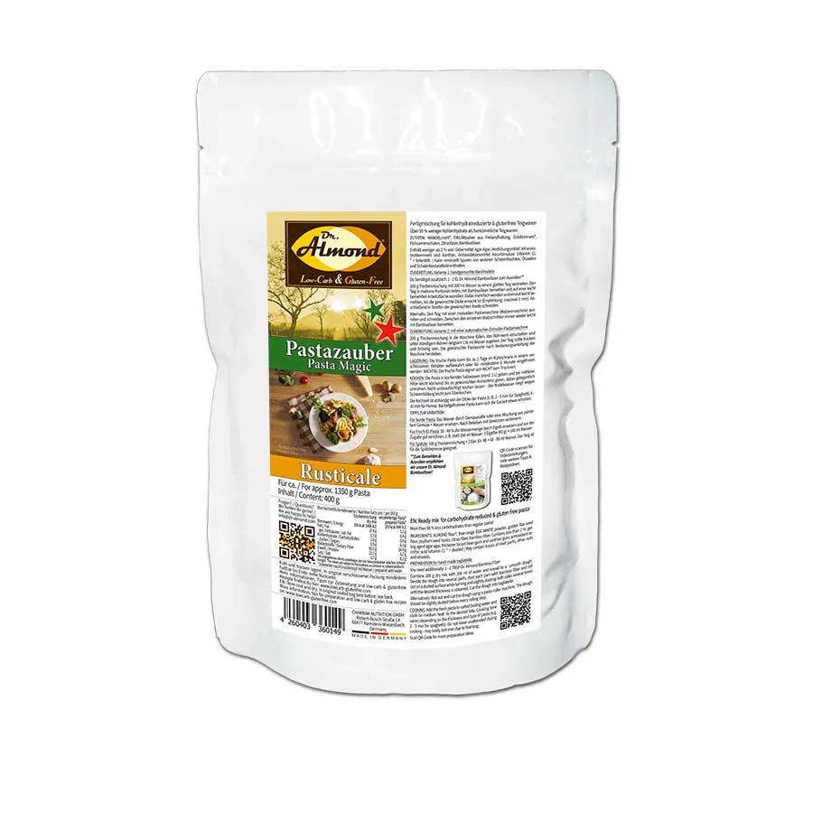 Pastazauber Rusticale low-carb-glutenfreie Nudeln keto Pastamehl Tuete
