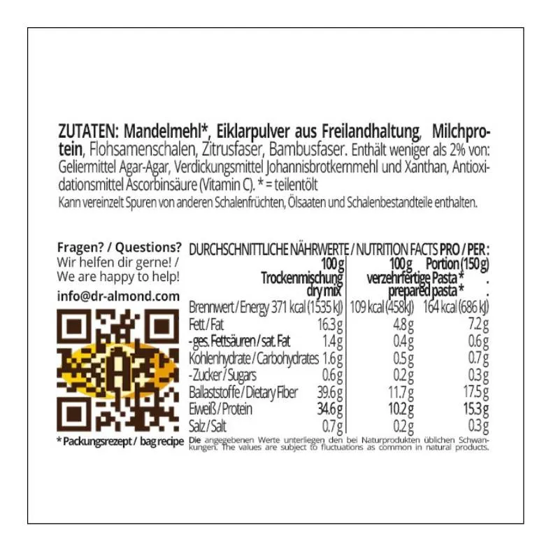 Pastazauber CLASSICO Pasta Fertigmischung für Nudeln, Spaghetti & Spätzle low carb keto glutenfrei