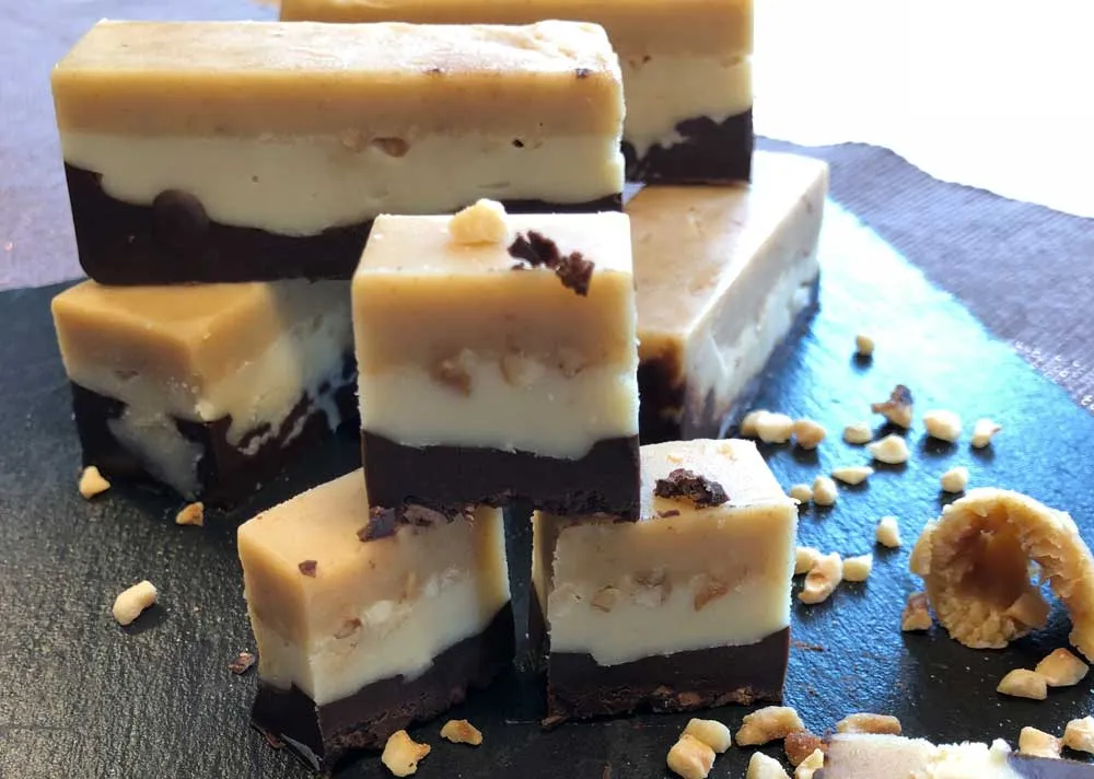 Karamell-Nougat-Riegel lowcarb keto
