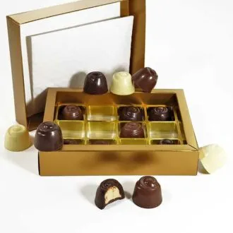 Choketo Low Carb & Keto Pralinés Großpackung mit 12 gefüllten, handgemachten Pralinen - Schokolade & Füllungen ohne Zuckerzusatz – xylitfrei