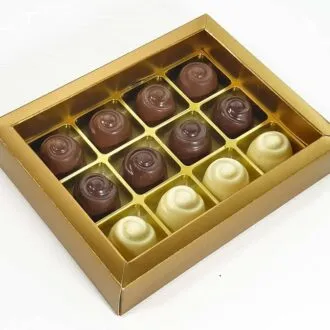 Choketo Low Carb & Keto Pralinés Großpackung mit 12 gefüllten, handgemachten Pralinen - Schokolade & Füllungen ohne Zuckerzusatz – xylitfrei