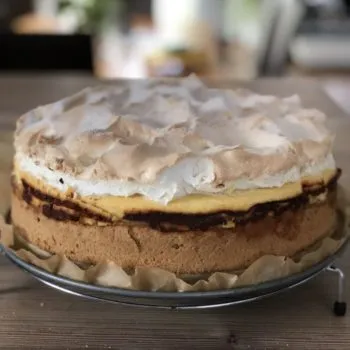 Rezept Rhabarber-Käsekuchen mit Baiserhaube lowcarb glutenfrei