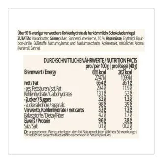 Choketo RIEGEL Haselnuss-Karamell-Crunch Müsli | low carb & keto Schokolade | handgemacht | ohne Zuckerzusatz | 12er Pack