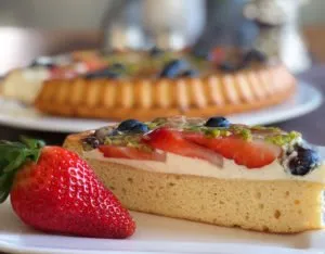 Rezept Früchte-Quark-Kuchen mit Joghurt-Panna-Cotta Spiegel - lowcarb glutenfrei