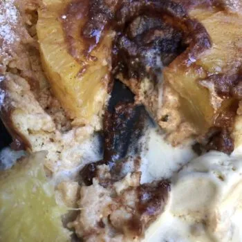 Rezept Ananas-Pancake-Dessert mit Nougatkern lowcarb