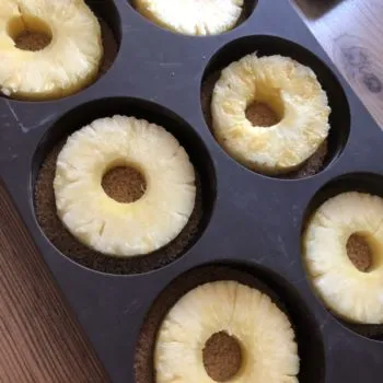 Rezept Ananas-Pancake-Dessert mit Nougatkern lowcarb