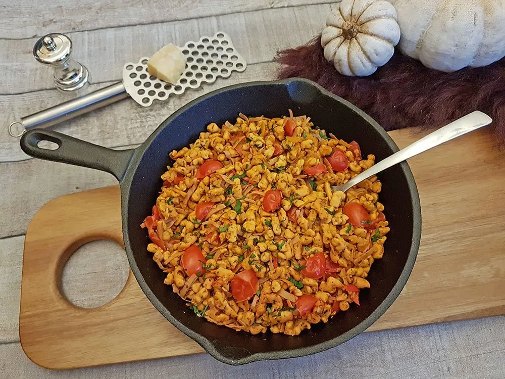 Rezept Kürbis Spätzlepfanne lowcarb glutenfrei