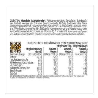 MANDELTEIG Classic Backmischung für Kuchen, Kuchenböden, süße Brote und Brötchen low carb glutenfrei sojafrei keto