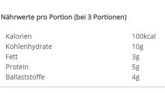 Nährwerte Zucchinicreme