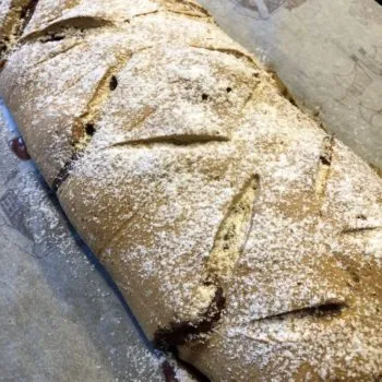 Rezept Mohn Kirsch Quark Marzipan Strudel low carb glutenfrei