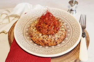 Rezept Kürbiskern Speck Brandteigkrapfen mit Paprikakraut lowcarb glutenfrei