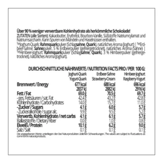 CHOKETO Low Carb & Keto Schokolade MIX-Paket FRUCHTIG & FRISCH – Joghurt-Quark + Erdbeer-Sahne + Himbeer-Joghurt – 3 Tafeln – handgemacht