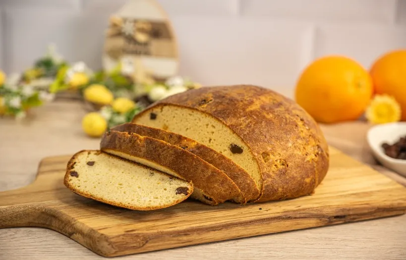 Rezept Osterbrot lowcarb glutenfrei keto mit Rumrosinen