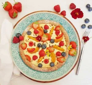 Rezept Früchte Kollagen Pizza lowcarb glutenfrei