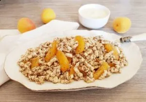 Rezept Mohn Quark Spätzle mit karamellisierten Aprikosen-Marillen lowcarb glutenfrei