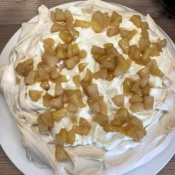 Rezept Apfel Birnen Pavlova lowcarb glutenfrei kalorienarm
