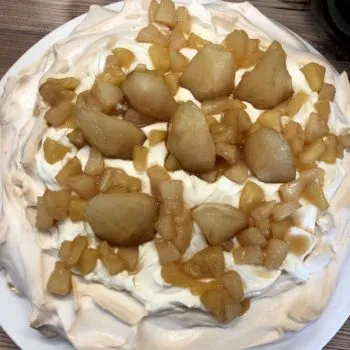 Rezept Apfel Birnen Pavlova lowcarb glutenfrei kalorienarm