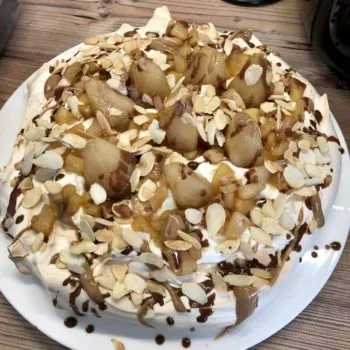 Rezept Apfel Birnen Pavlova lowcarb glutenfrei kalorienarm