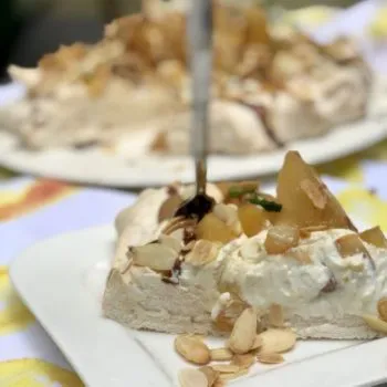 Rezept Apfel Birnen Pavlova lowcarb glutenfrei kalorienarm