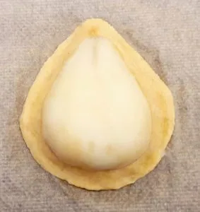 Rezept Gefüllte Birne im Mandelkleid mit Vanillesauce lowcarb glutenfrei