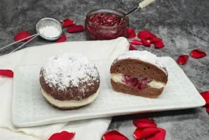 Rezept Schwarzwälder Kirsch Backrohrkrapfen lowcarb glutenfrei keto