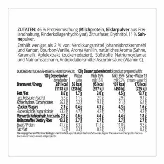 Proteindessert KARAMELL-SAHNE Dessertcreme low carb glutenfrei ohne Zuckerzusatz