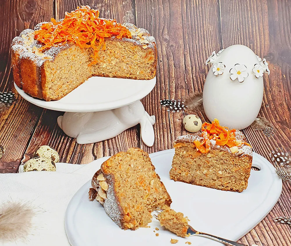 Rezept Haselnuss Karamell Karottenkuchen lowcarb glutenfrei keto