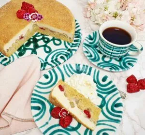 Rezept Himbeer Rhabarber Pudding Kuchen lowcarb glutenfrei keto