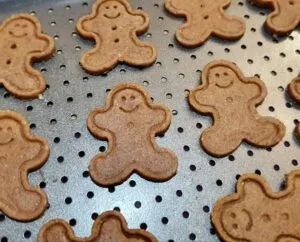 Weihnachtliche Lebkuchenplätzchen mit Orangencreme gefüllt. Pro Stück nur 1g Kohlenhydrate.