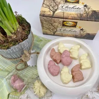 CHOKETO Frühlingsfreunde MIX FRUCHTIG & FRISCH – Low Carb & Keto Schokoladenfiguren – handgemacht