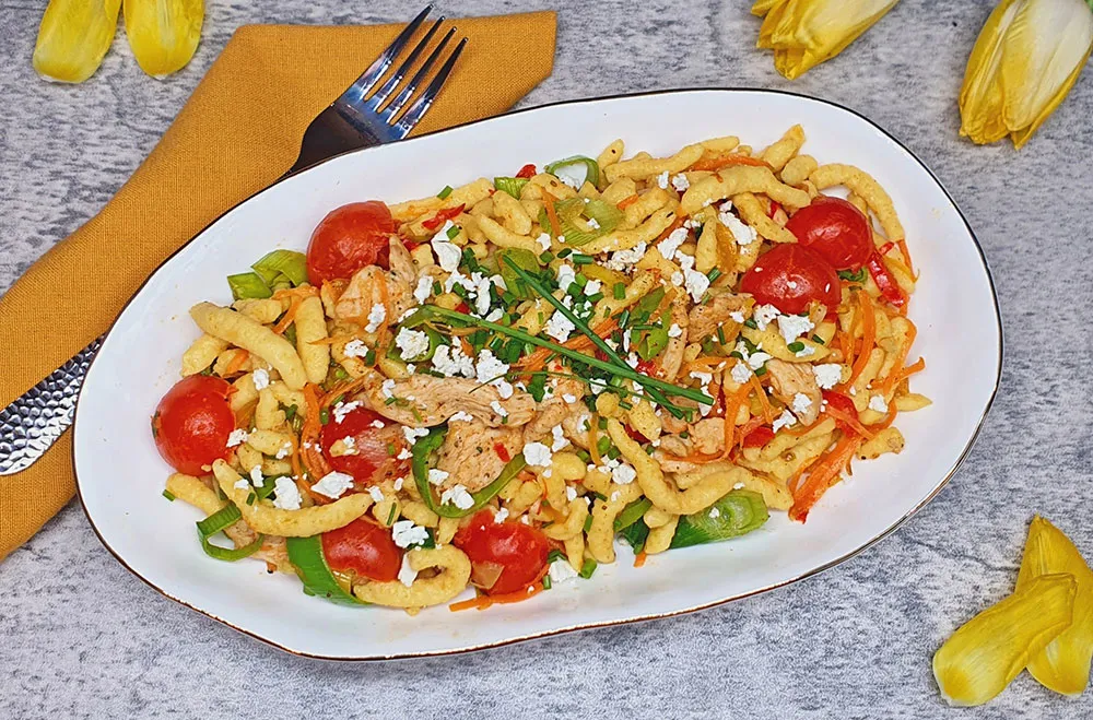 Rezept Spätzlepfanne aus Germknödlteig lowcarb keto glutenfrei