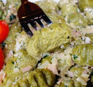 Rezept Spinatgnocchi in Schinken Sahne Soße lowcarb keto glutenfrei