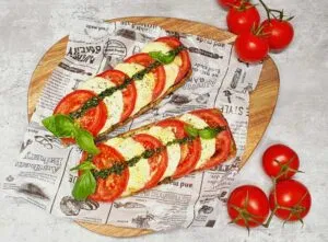 Rezept Überbackenes Caprese Baguette lowcarb keto glutenfrei