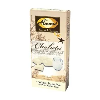 CHOKETO Low Carb & Keto Schokolade WEISSE SAHNE PUR – 3 Tafeln – handgemacht – ohne Zuckerzusatz