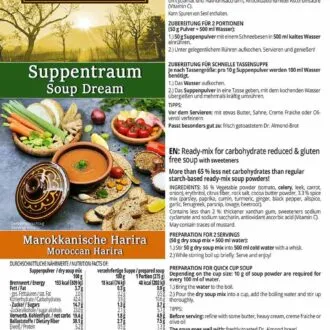 Suppentraum Marokkanische Harira Tütensuppe low-carb glutenfrei keto vegan