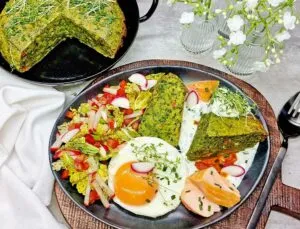 Rezept Bärlauch Kräuter Backofen-Omelette low carb keto glutenfrei