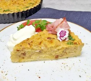 Rezept Kraut Schinken Sahne Quiche low-carb keto glutenfrei