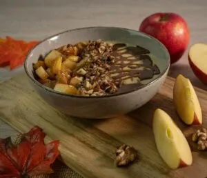 Frühstücksbrei mit karamellisierten Äpfeln keto low-carb glutenfrei