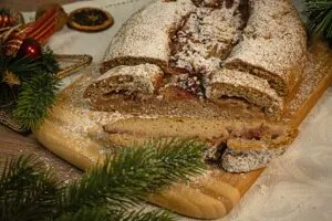 Rezept Pudding-Erdbeer Stollen Weihnachtsgebäck low carb keto glutenfrei